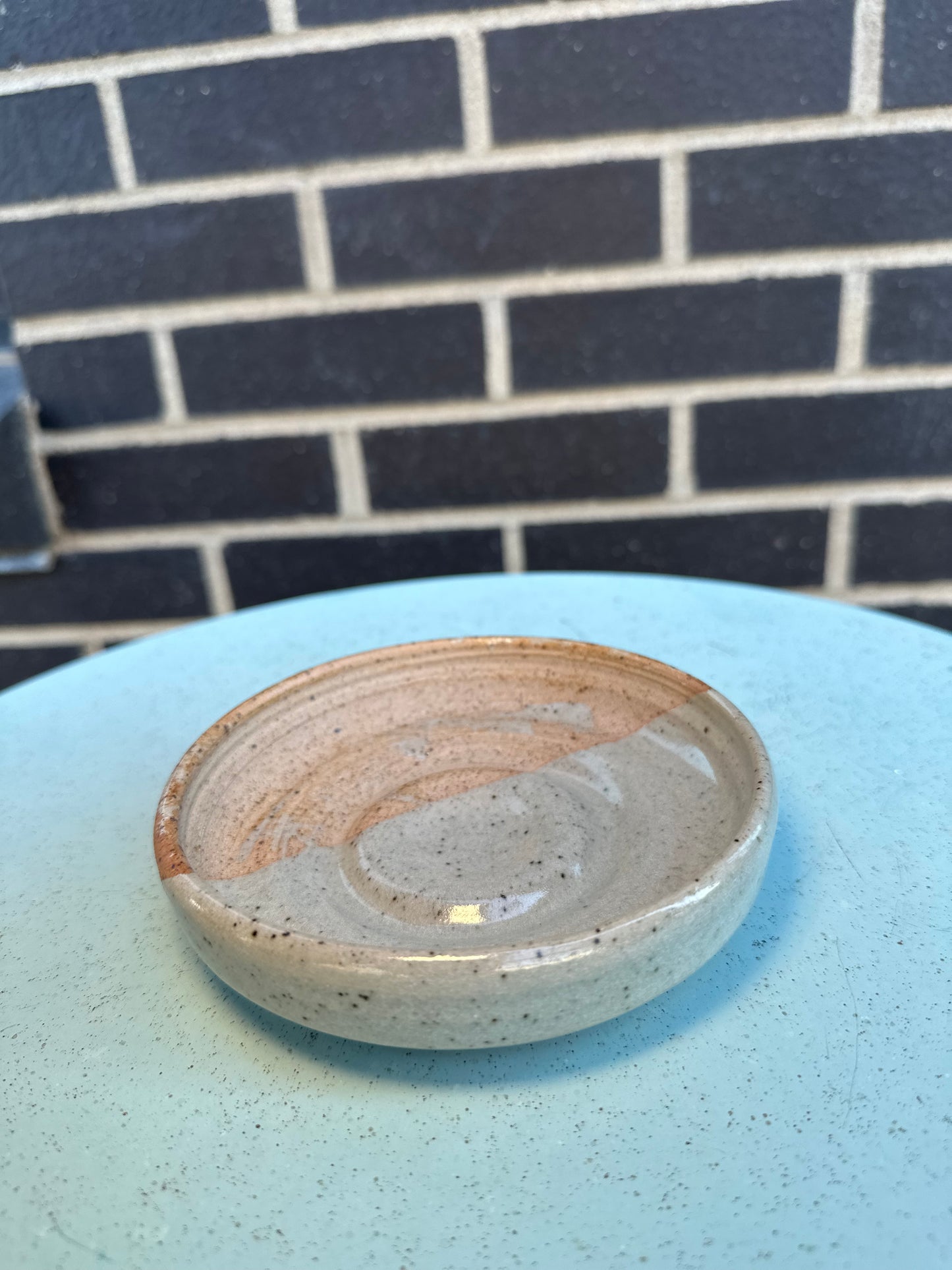 Simple Practice, shallow bowl in blue iron celadon