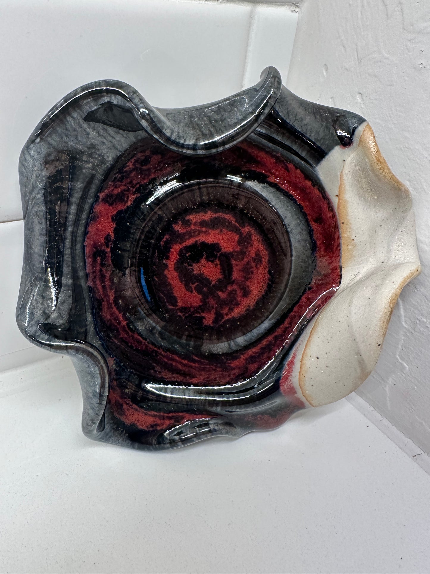 "Free-Form" Catch-All in Marbled Ox-Blood